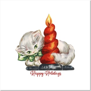 CHRISTMAS CAT HOLIDAY CAT Posters and Art